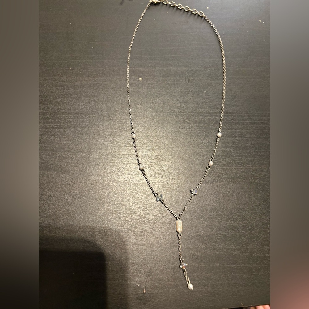 Chic Silver Drop Necklace